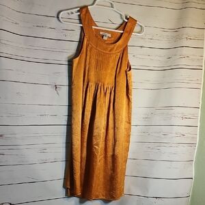 Intuitions‎ Orange Textured Pleated Sheath Dress Size 6